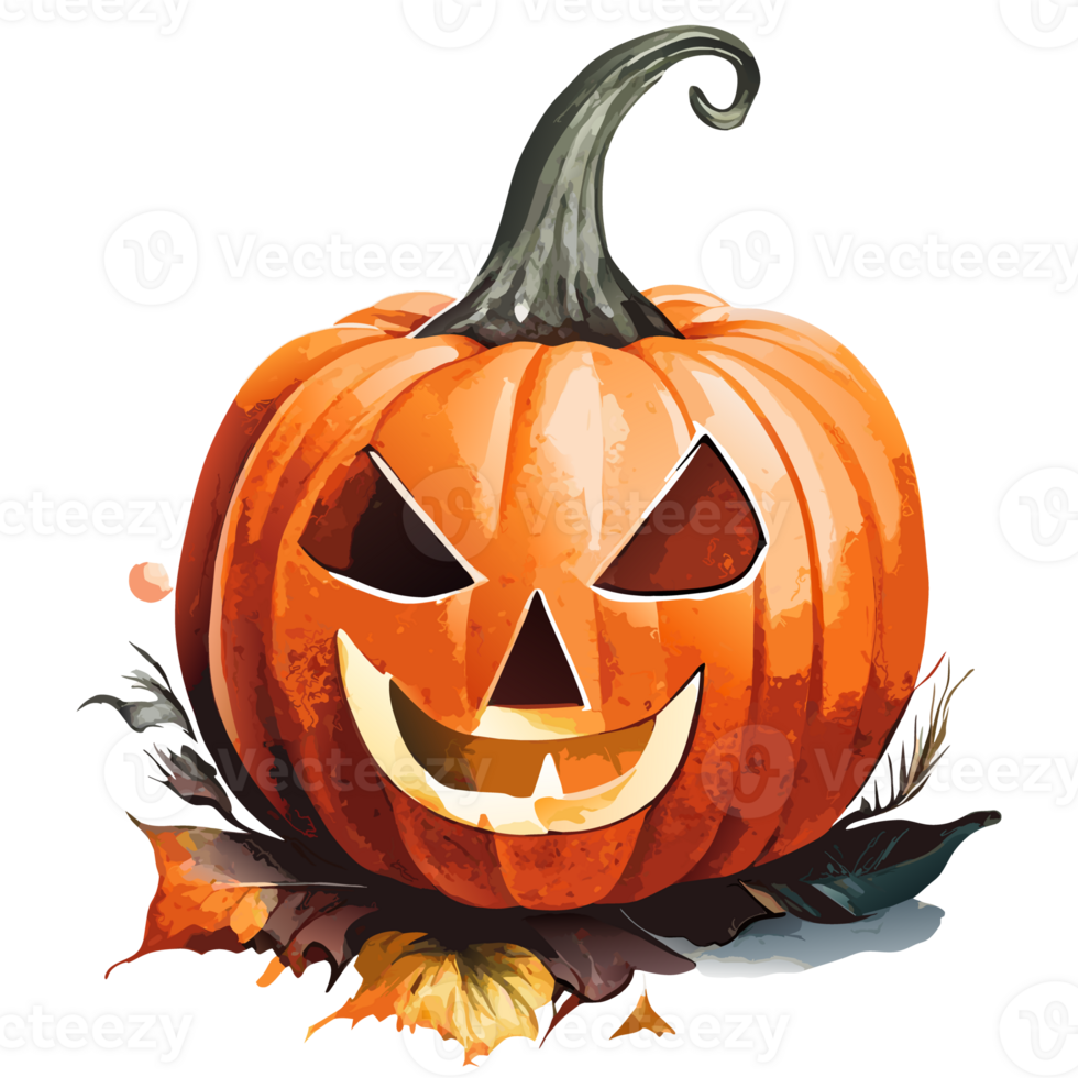 watercolor hand drawn pumpkin halloween. AI Generative png