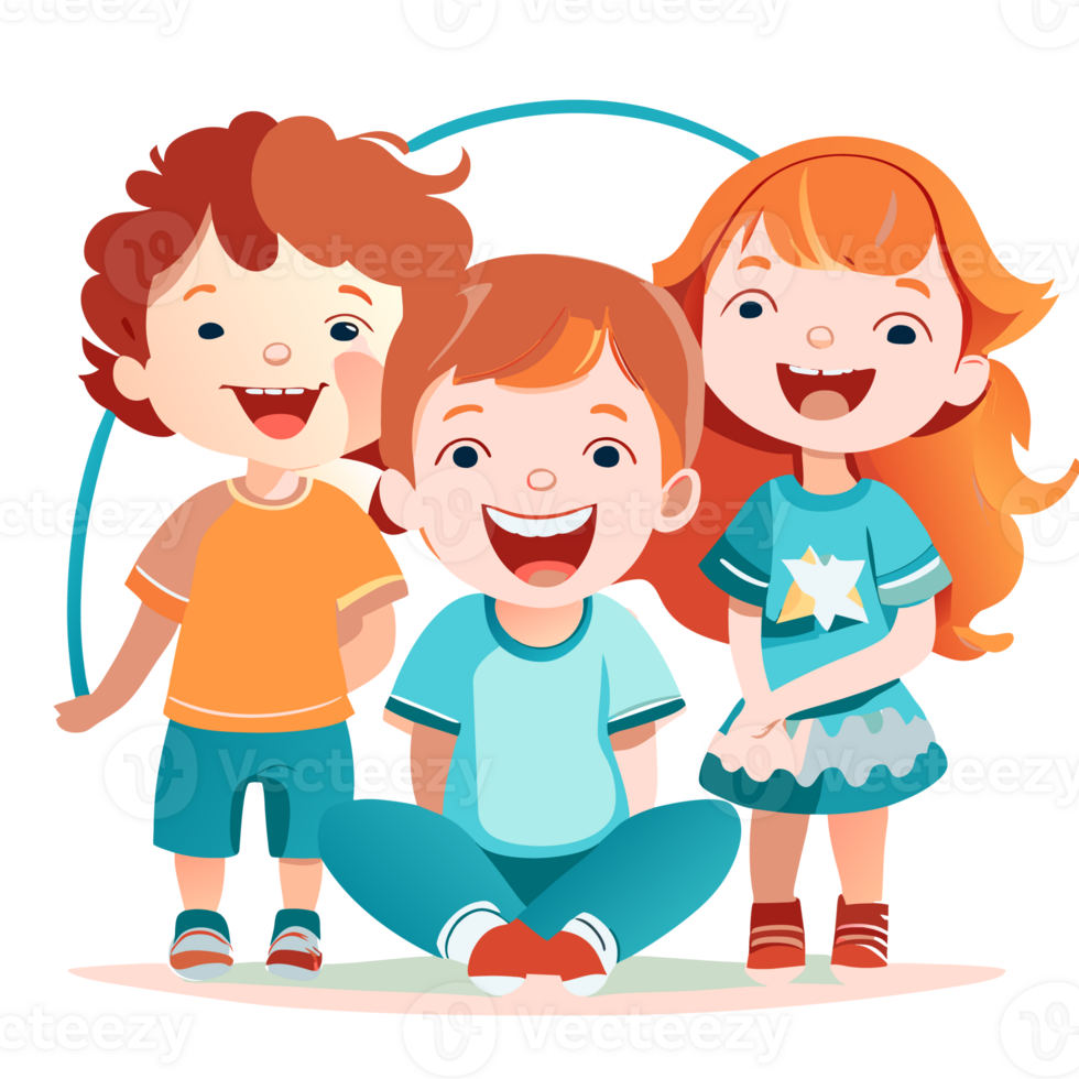 Group of children having fun png