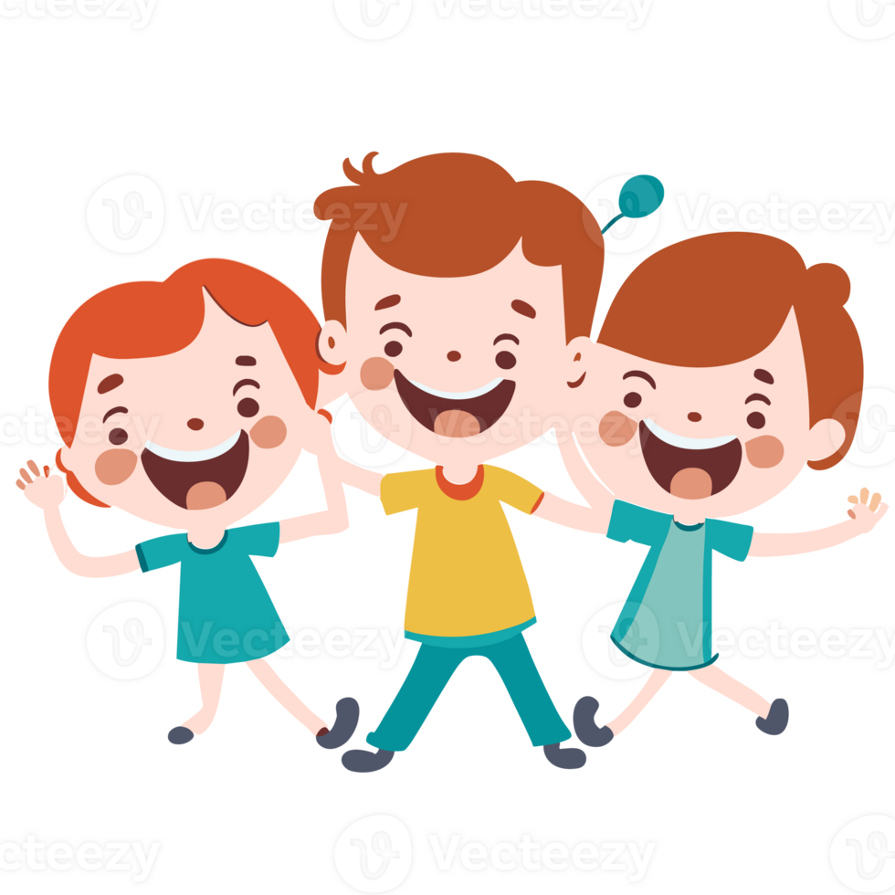 Group of children having fun png