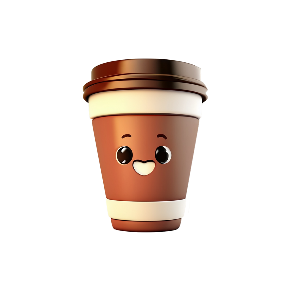 fofa café copo 3d ícone png