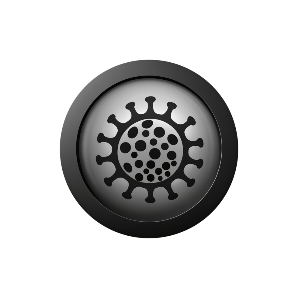 3d black virus icon png