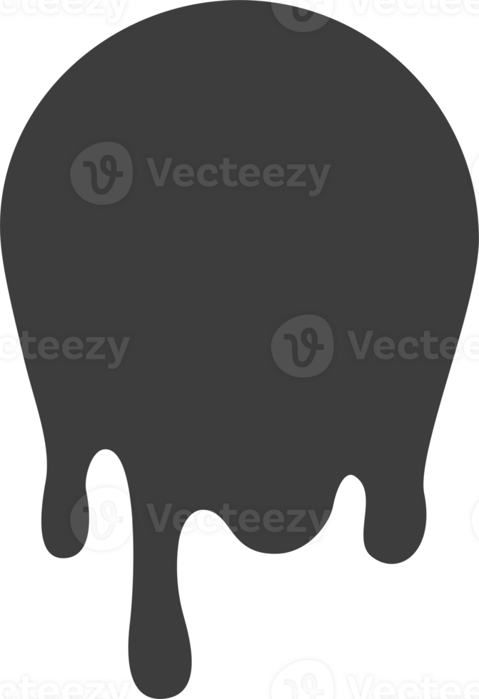 derretido pinga volta forma. solta fluxo do Preto líquido. molho chocolate tinta salpicos png