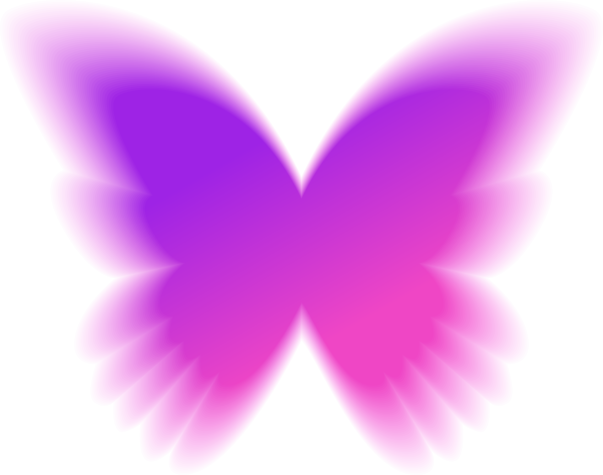 Y2k gradient butterfly. Holographic soft aura. Blurred aesthetic shape