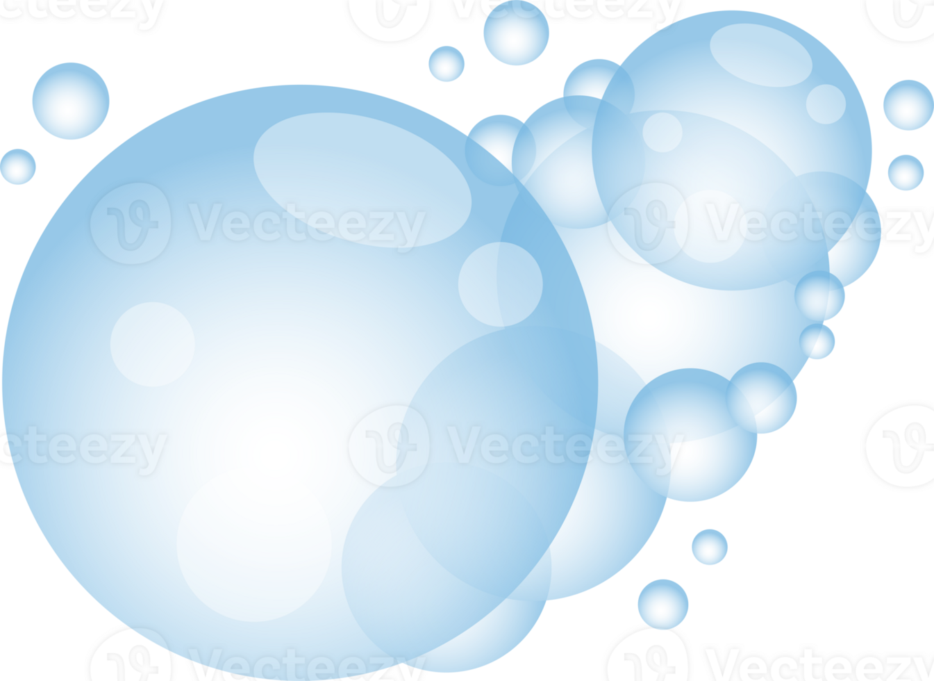 Cartoon soap foam with bubbles. Light blue suds of bath, shampoo, shaving, mousse. png
