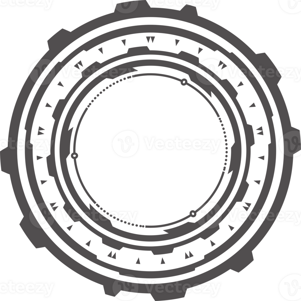 HUD tech circle for digital technology games design. Graphic element for cyber interface. Round ui frame. Circular abstract icon. png