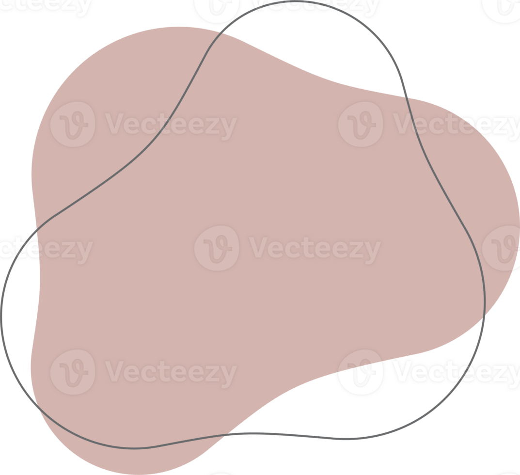 pastel biologique forme. abstrait irrégulier tache dans minimal branché conception avec contour cercles. formes pour affiche récit Cadre png