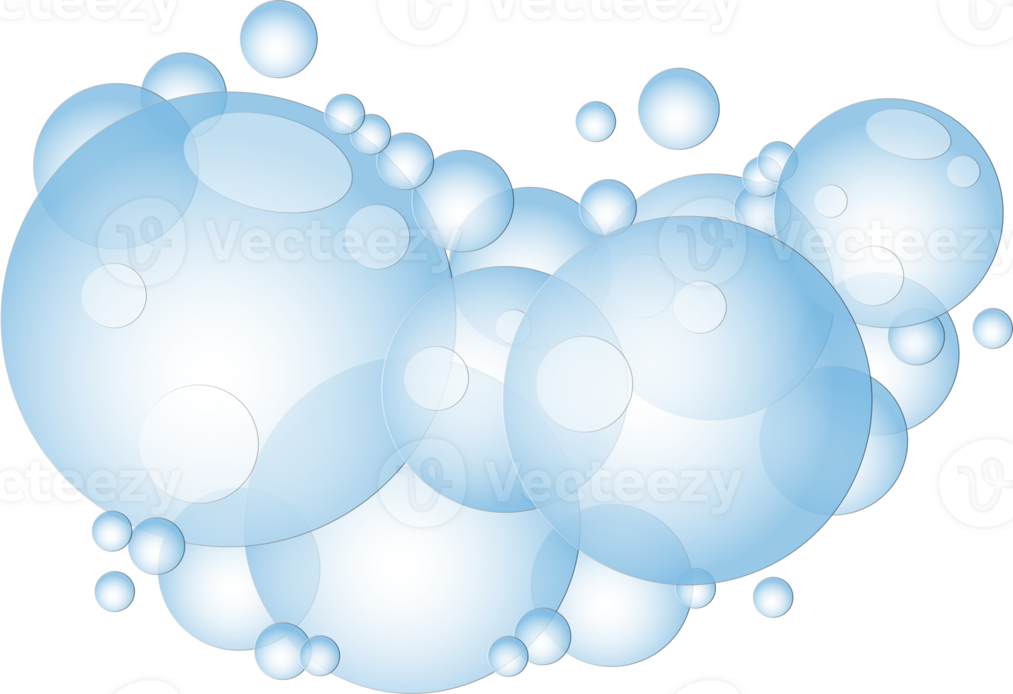 Cartoon soap foam with bubbles. Light blue suds of bath, shampoo, shaving, mousse. png
