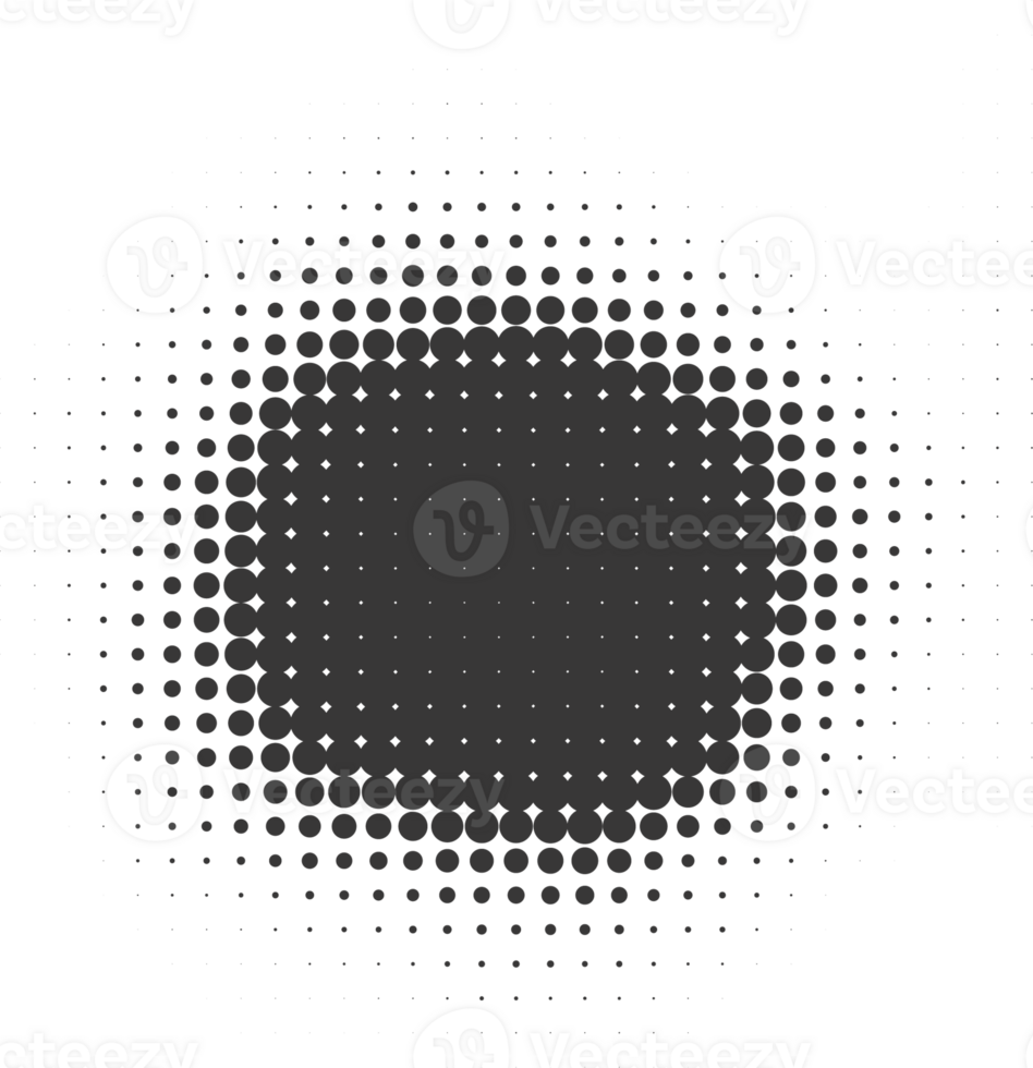 Halftone shape. Dotted grunge abstract staine with gradation. Cloud with shade texture. Geometric gradient blot. png