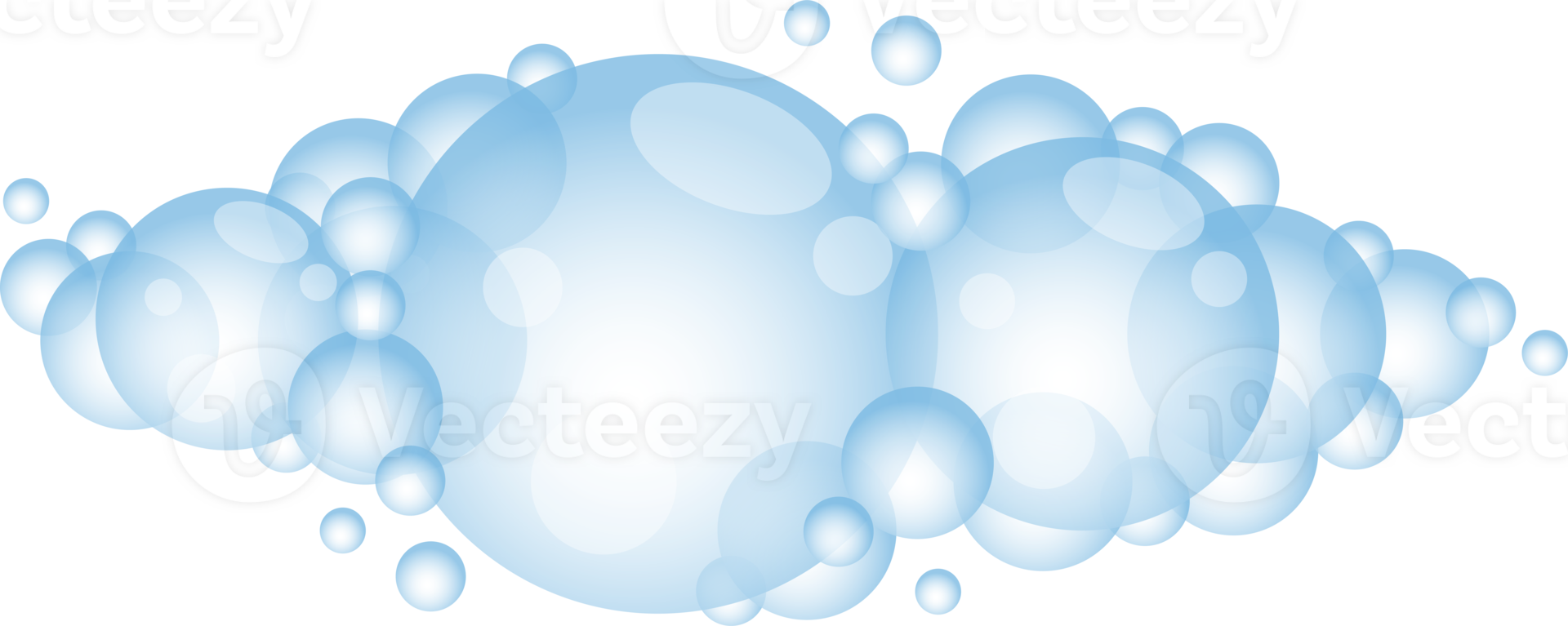 Cartoon soap foam with bubbles. Light blue suds of bath, shampoo, shaving, mousse. png