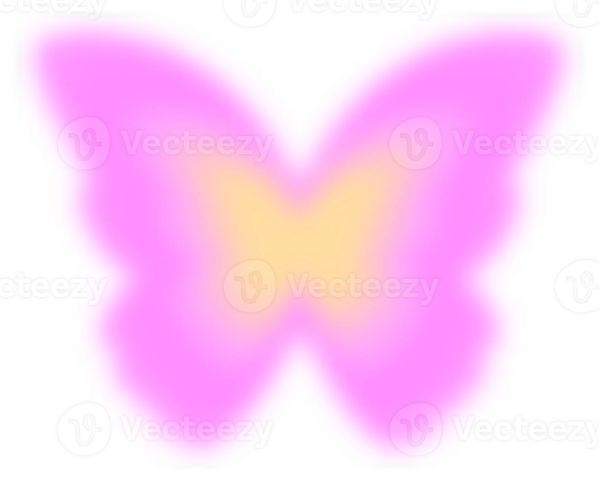 aesthetic y2k aura elements set. flower, blob, heart, butterfly