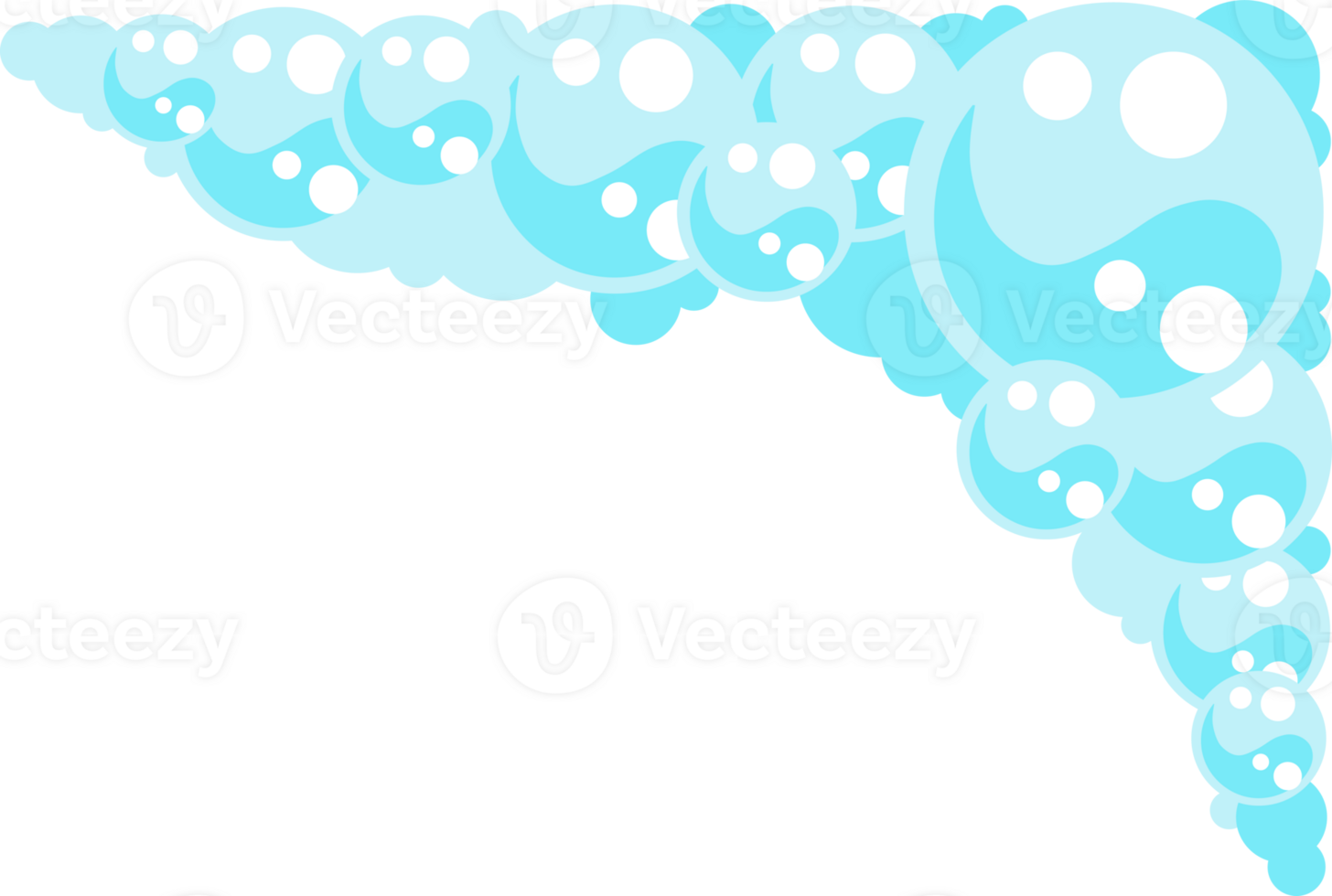 Soap foam bubbles. Cartoon bath suds of shampoo. png