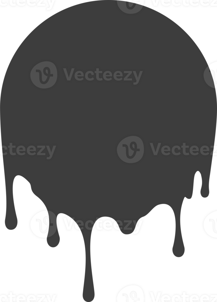 derretido pinga volta forma. solta fluxo do Preto líquido. molho chocolate tinta salpicos png