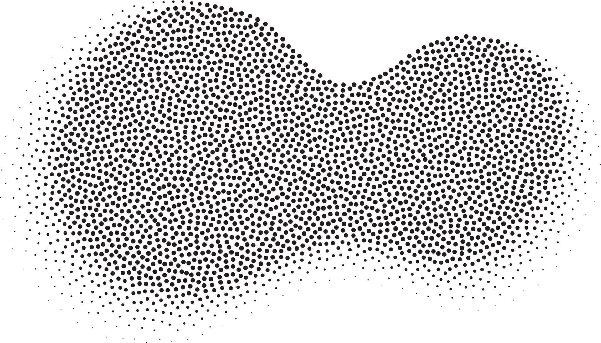 Abstract halftone shape with fluid gradient dots. Liquid stipple grunge ...