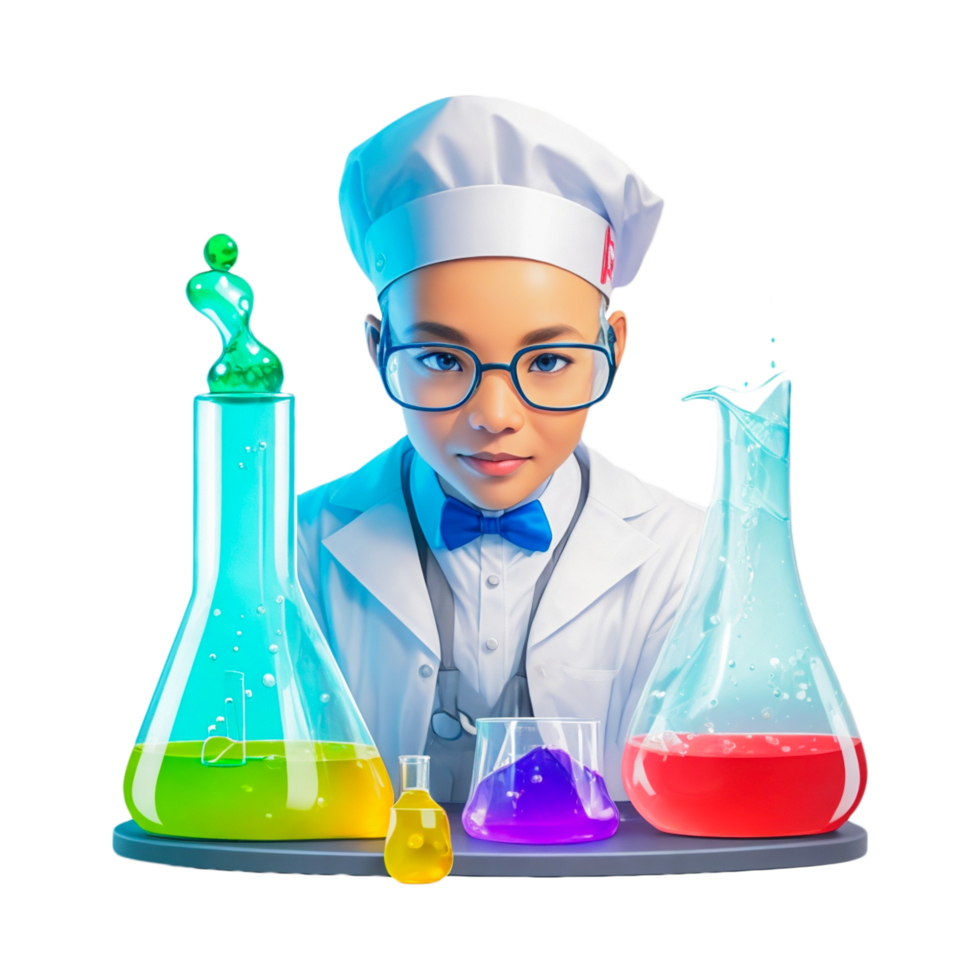 Young scientist working in lab png generative ai