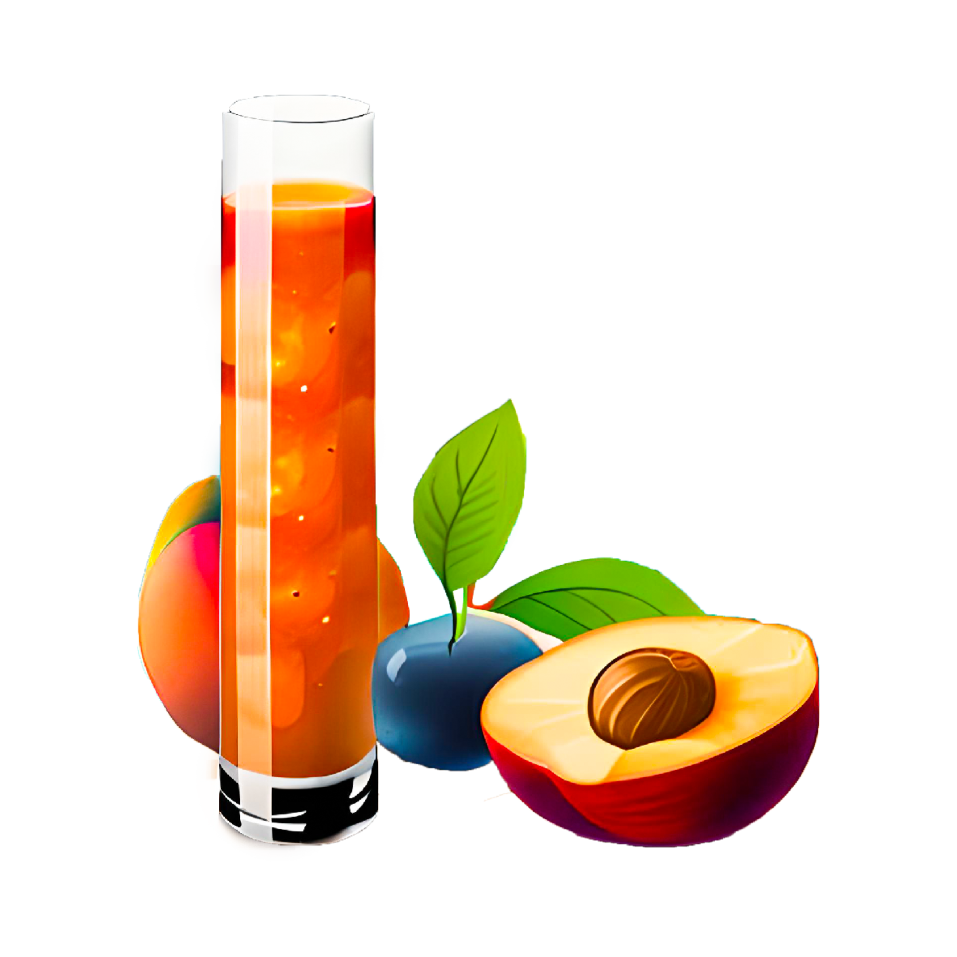 Juice Peach Smoothie Drink Fruit PNG, Fresh peach juice png generative