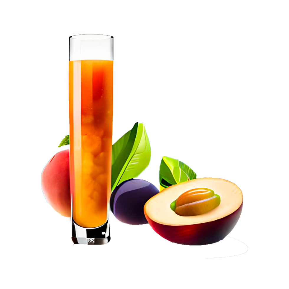 jugo melocotón zalamero bebida Fruta png, vaso de melocotón jugo - melocotón jugo png generativo ai