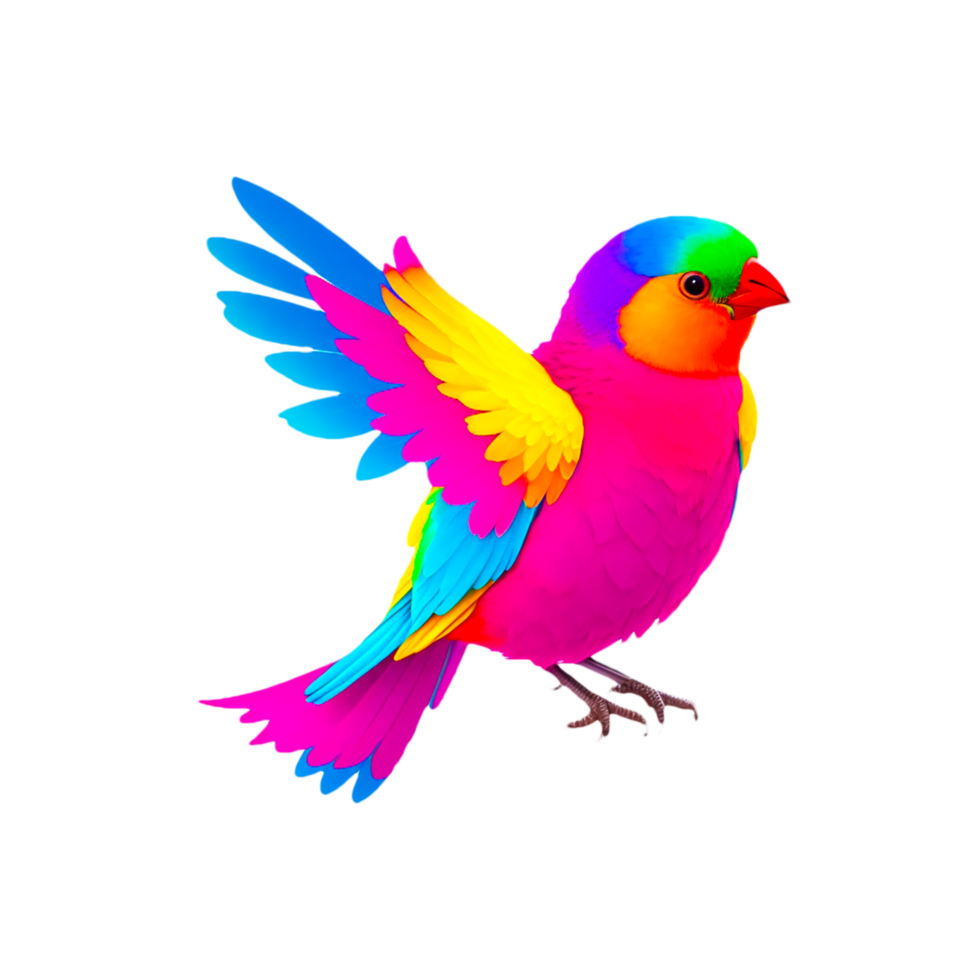 Cute colorful bird png generative ai