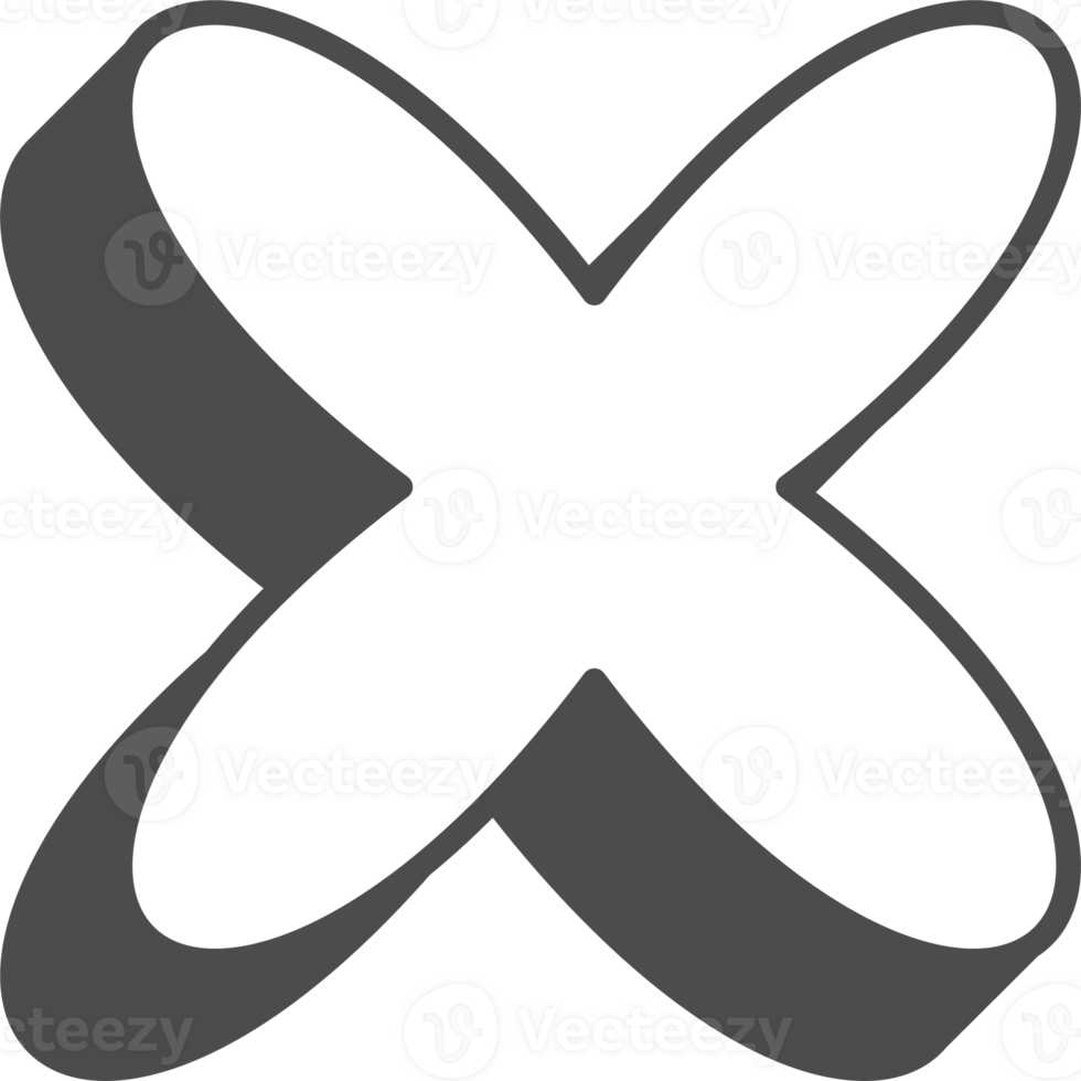 Abstract geometric element. Neobrutalism graphic shape. Minimal groovy Y2k retro sticker. Retro label. Simple flower png