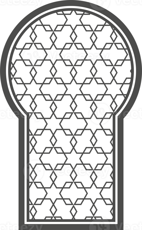 Ramadan fenêtre avec modèle. arabe Cadre de mosquée porte. islamique conception modèle. Oriental décoration avec ornement. png
