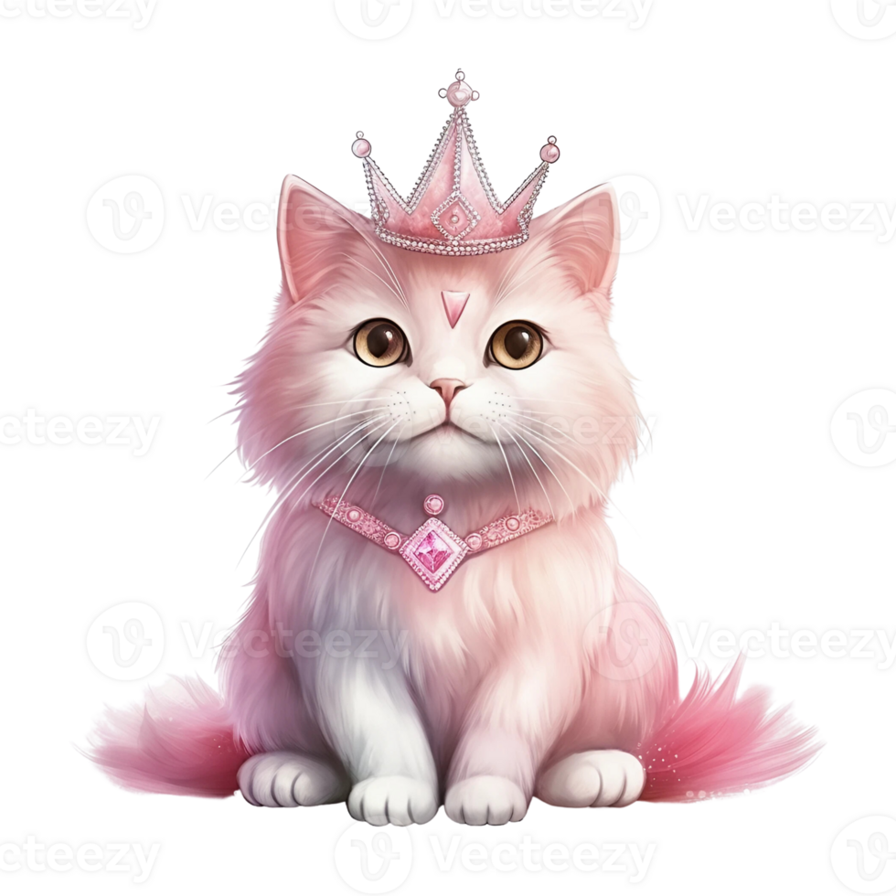 Cute little pink cat watercolor 27147568 PNG