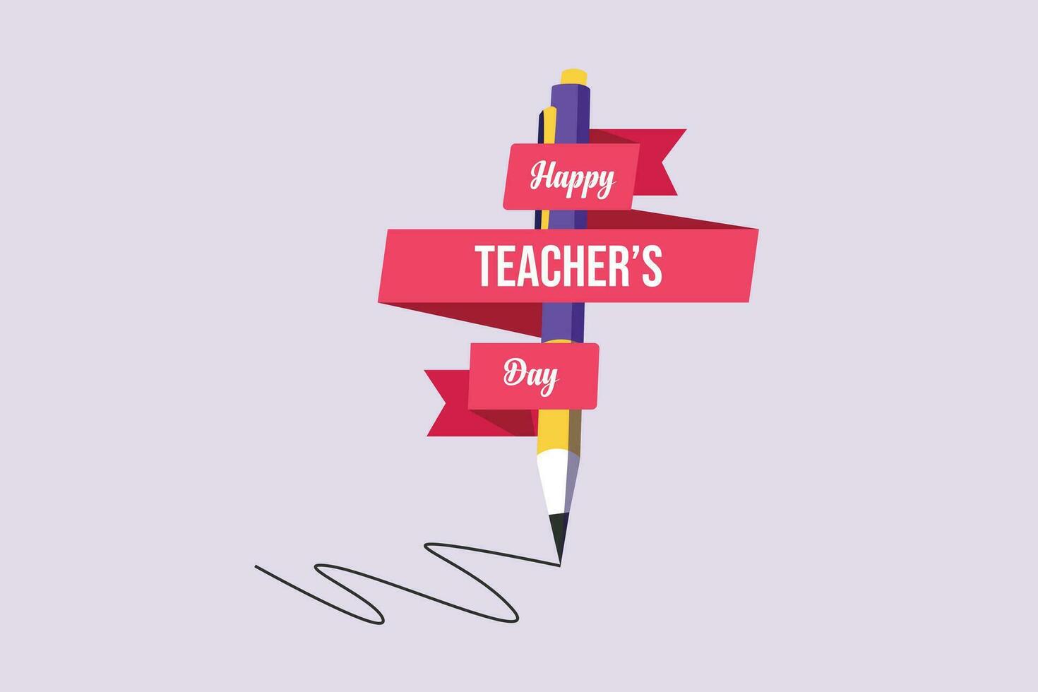 Happy Teacher's day Vector art for congratulation cards, banners and flyers. International teacher's day concept. Vector illustration.