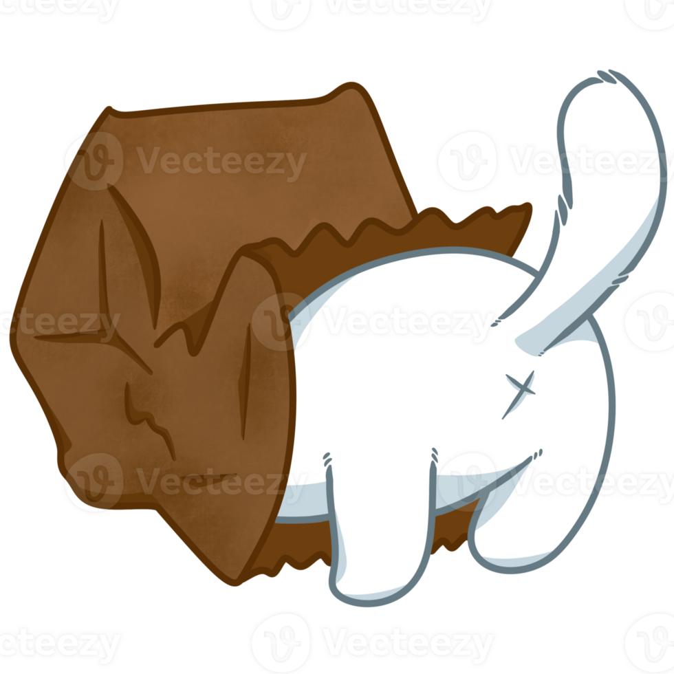 Cute cat in paper bag element pro png. png