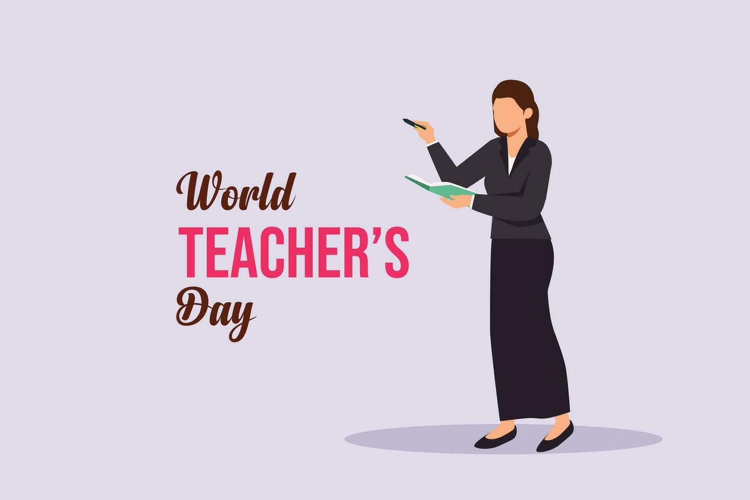 Happy Teacher's day Vector art for congratulation cards, banners and flyers. International teacher's day concept. Vector illustration.