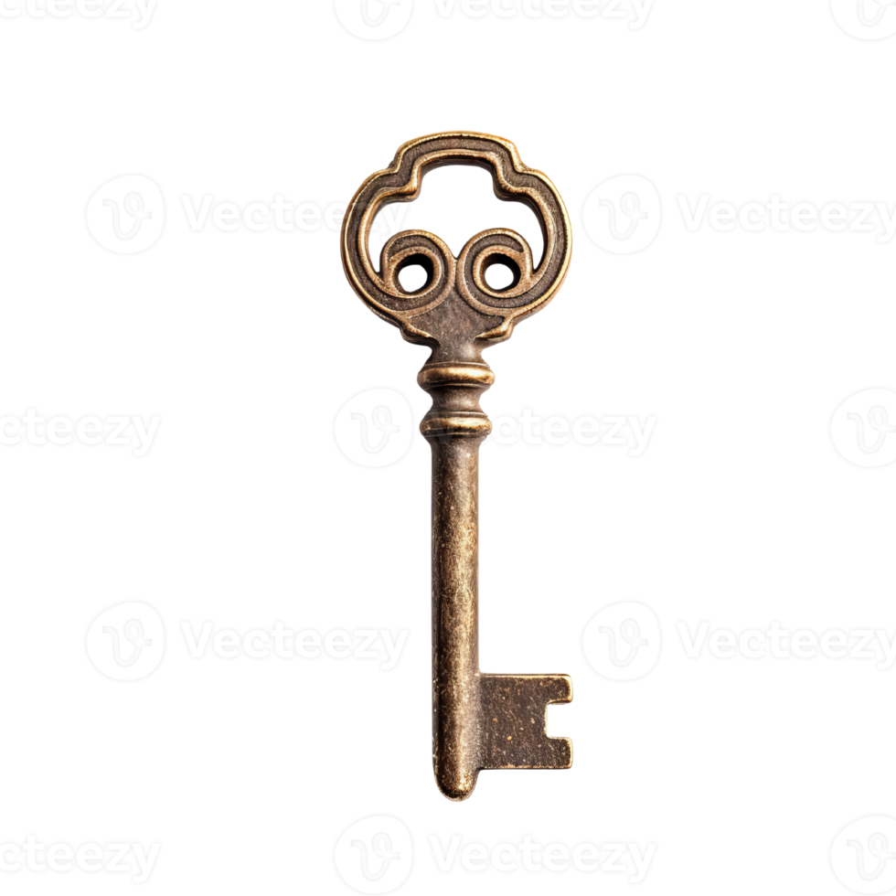 medieval vintage chave isolar em transparente fundo, Antiguidade keys.generative ai png