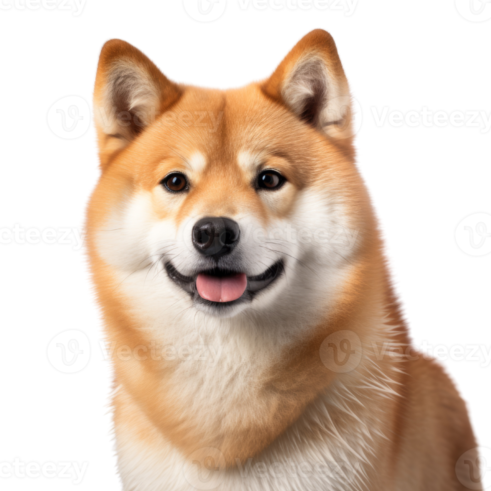 portrait of Shiba inu dog. Japanese cute dog isolate on transparent background.Generative AI png