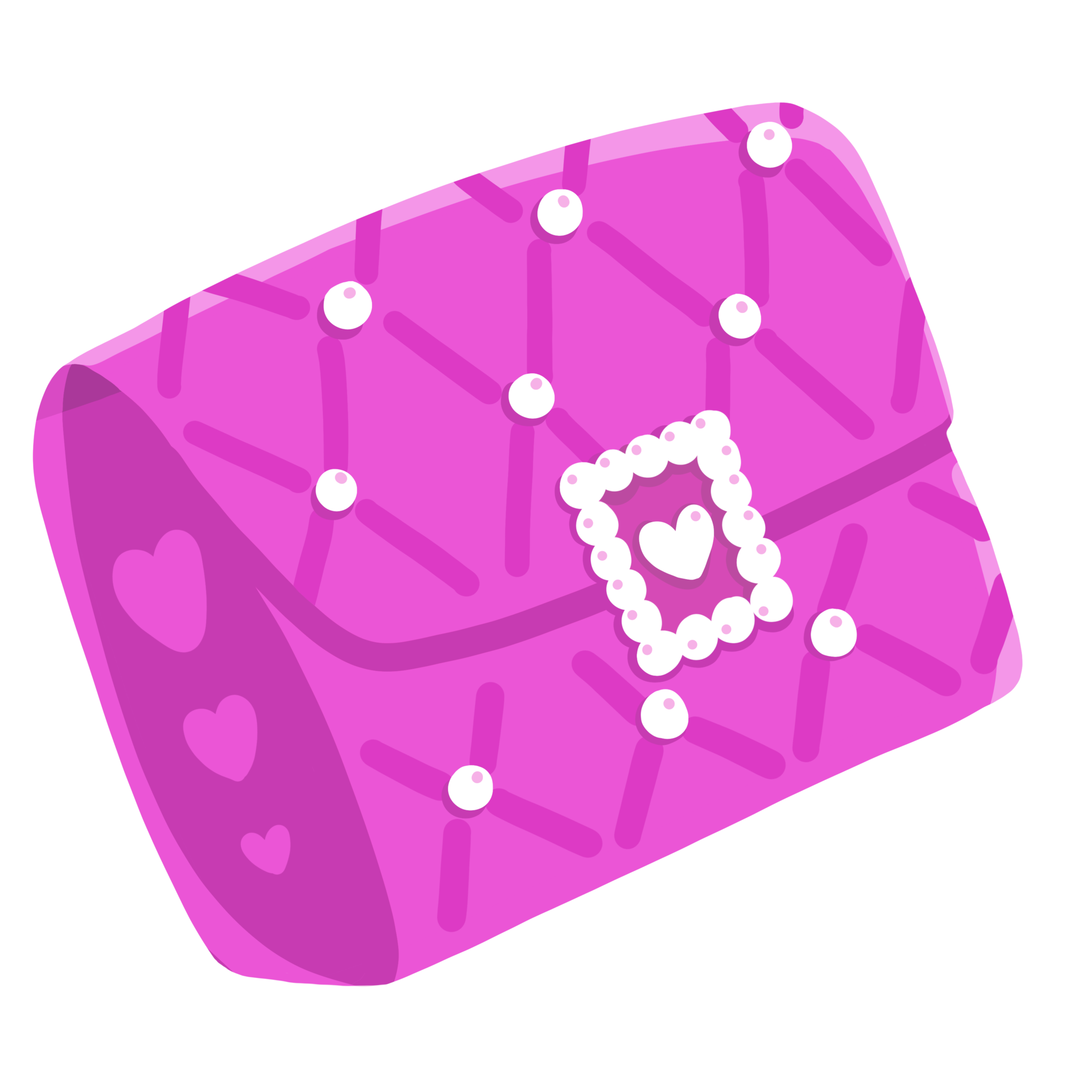 Cute Hand Drawn Hot Pink Luxury Purse Bag with Pearl Cartoon Illustration  27147791 PNG