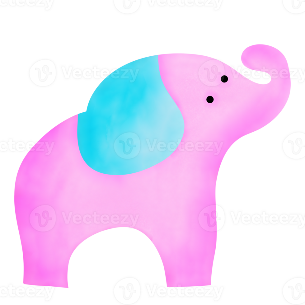 un elefante con un' blu e rosa colore png