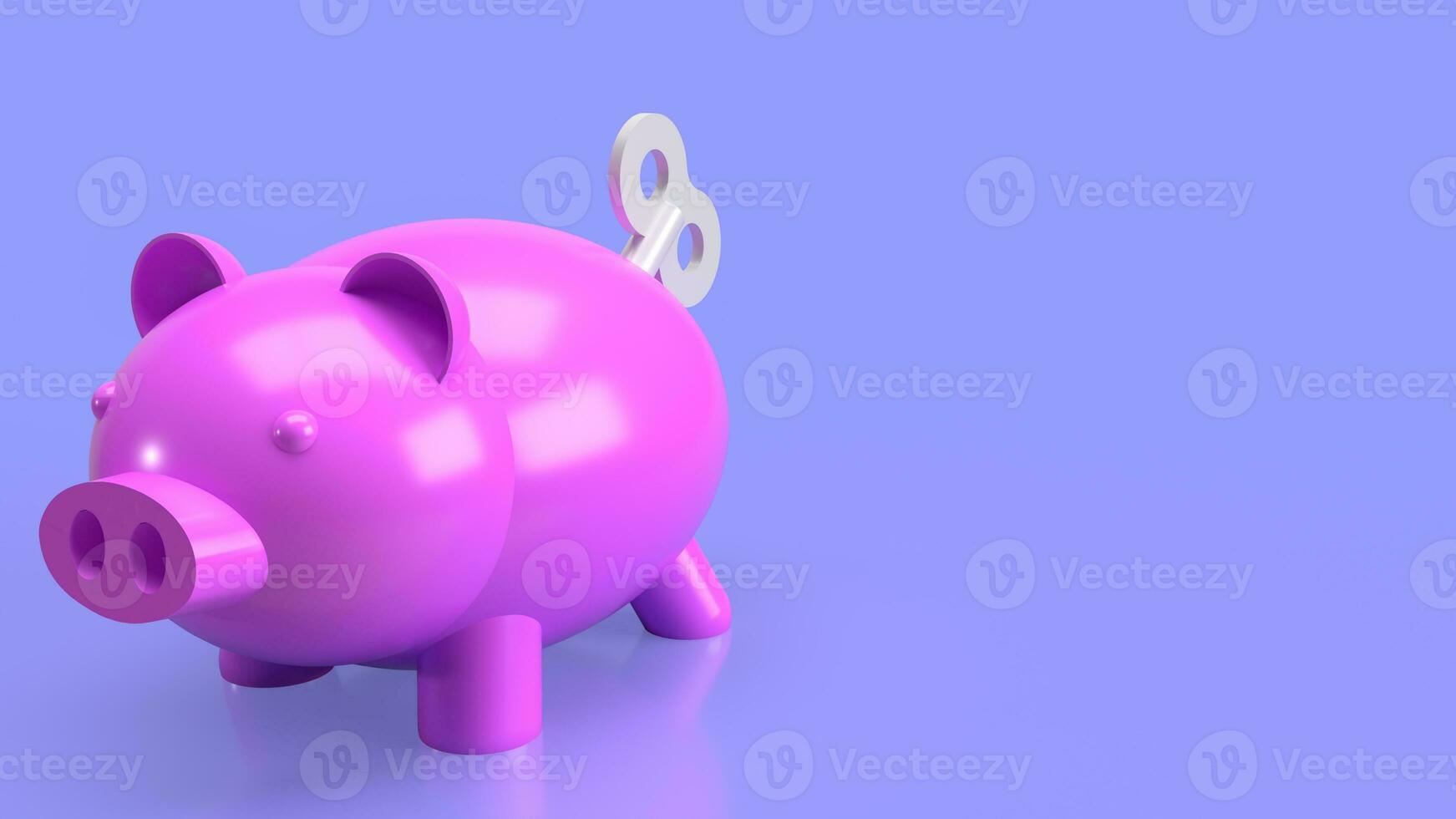 The piggy bank with wind up for earn or saving concept 3d rendering photo