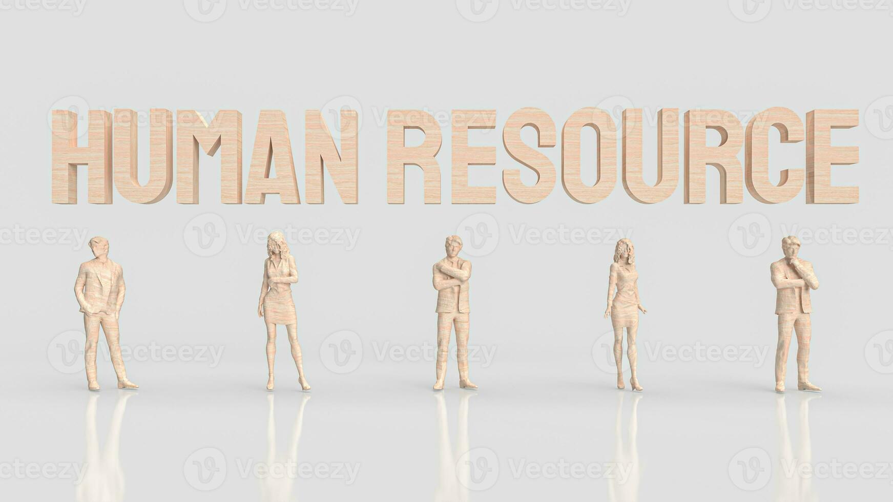 The Human resources Text and human figure for Business concept 3d rendering photo