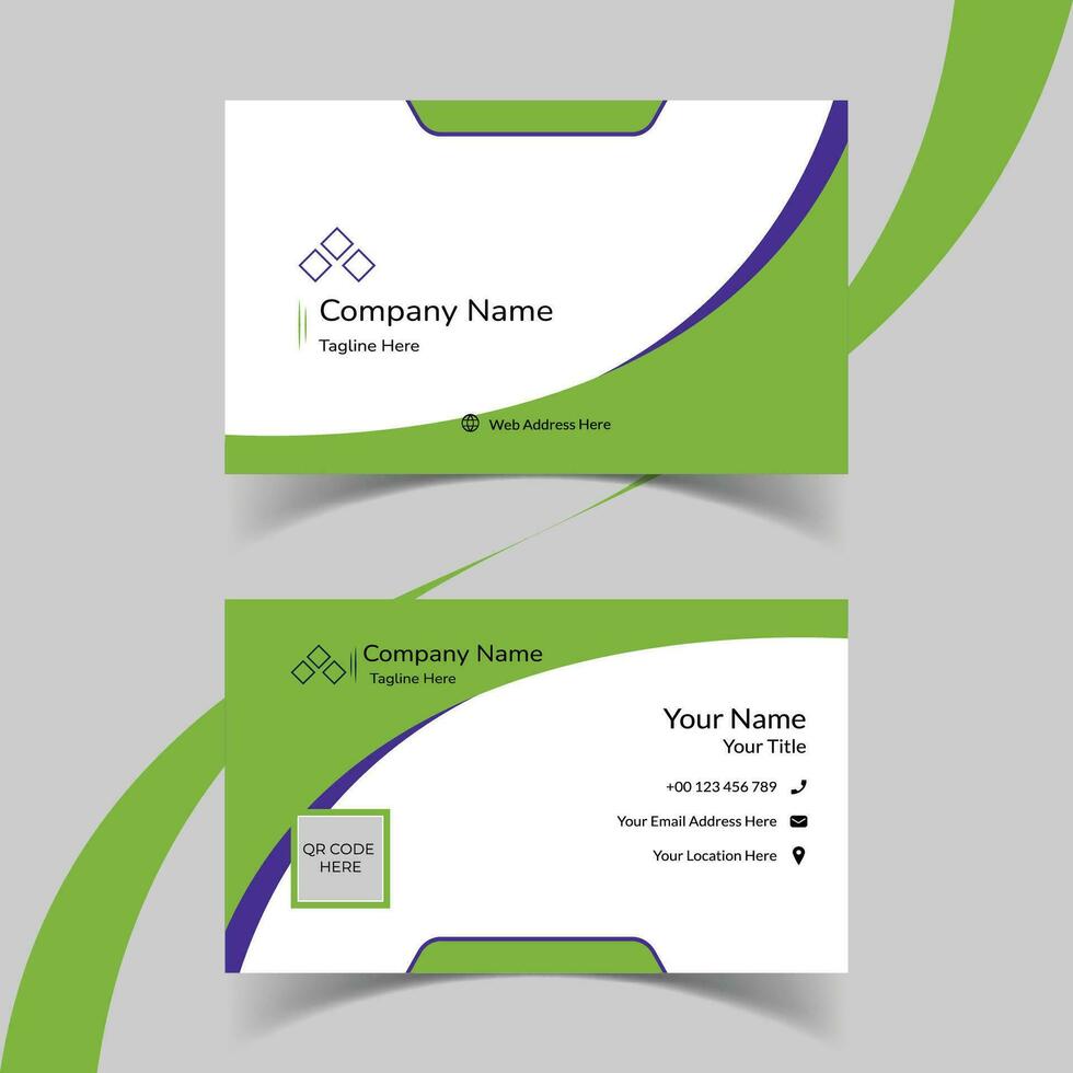 Modern and creative business card template design. Minimal style, clean double sided business card layout. vector