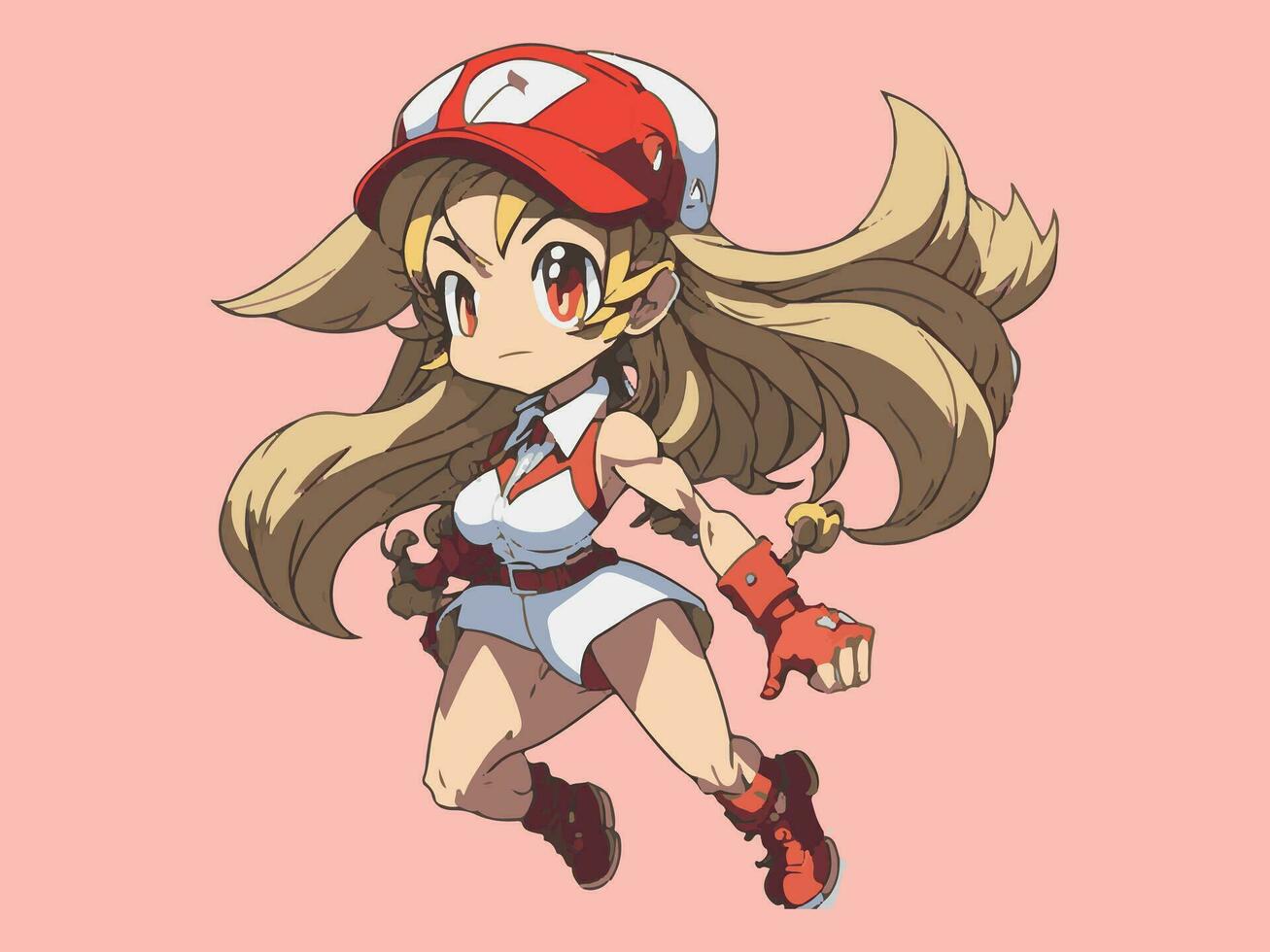 Anime cartoon teenage cute girl, serena cartoon character vector