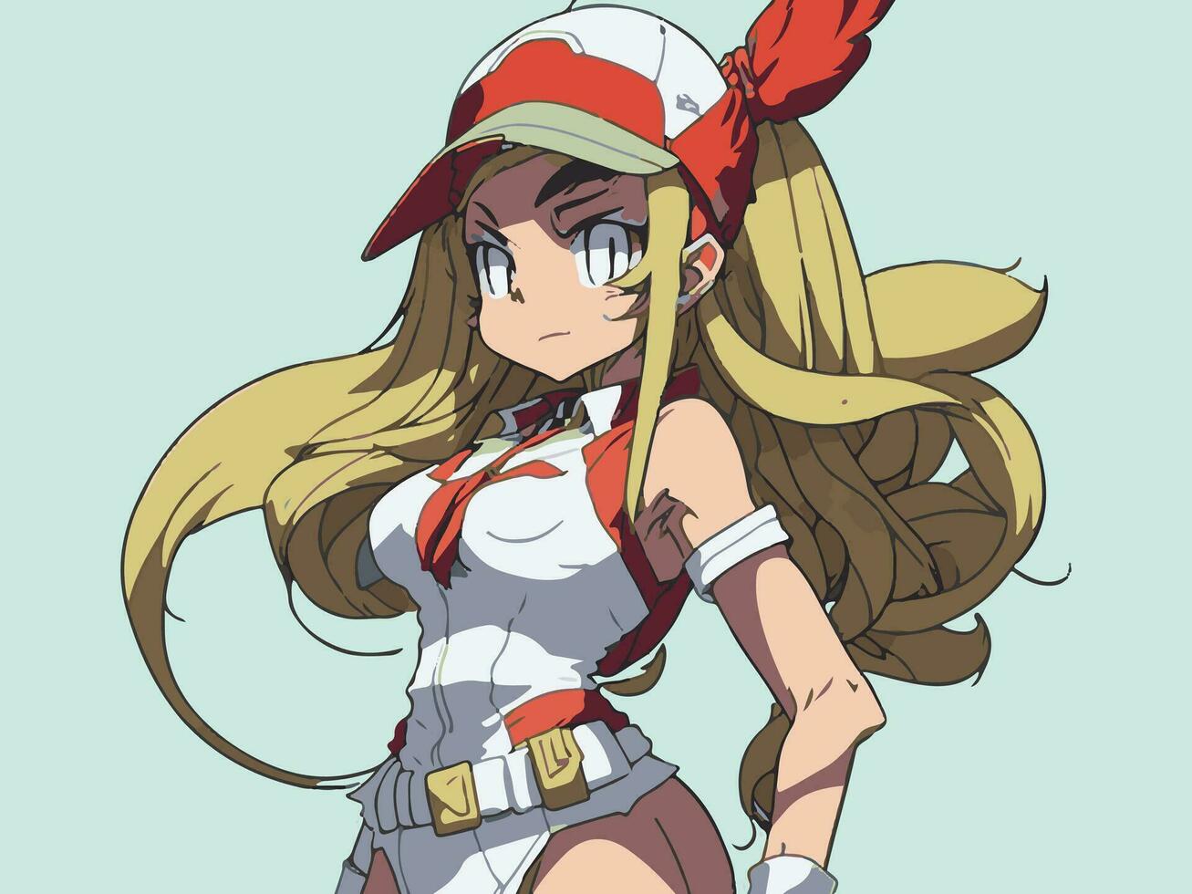 Anime cartoon teenage cute girl, serena cartoon character vector