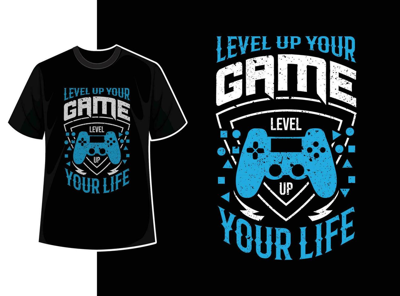 Gaming quote t shirt design or typography gamer t shirt template with creative motivation text and vector shape