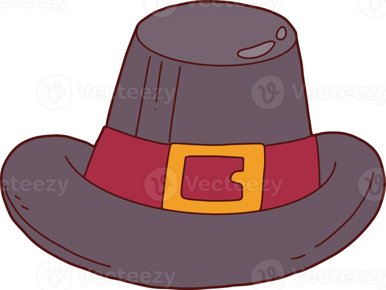 Hand Drawing with Pilgrim Hat png