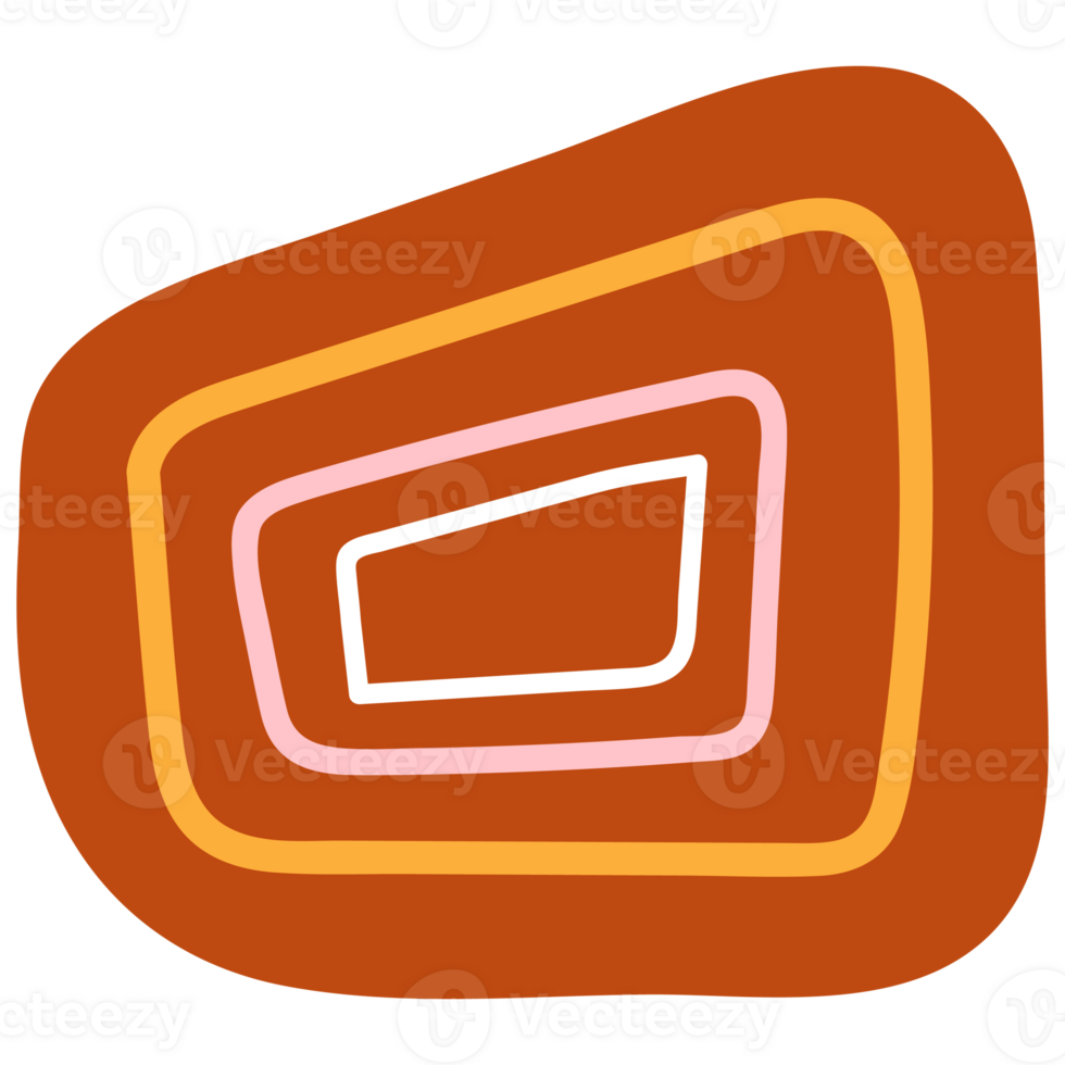 Abstract doodle hand drawn various shapes. Doodle objects sketchy autumn color background. png