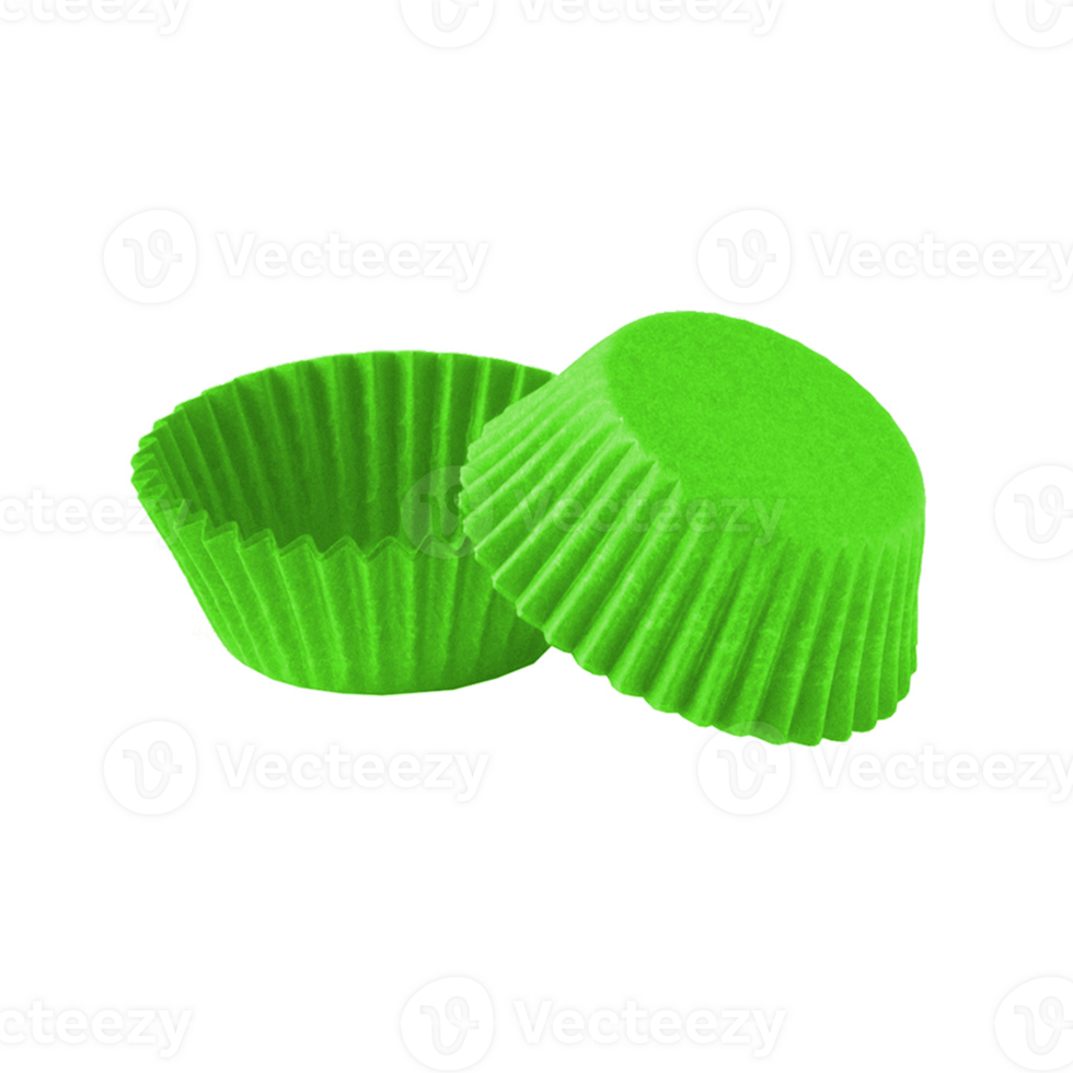 Green paper baking forms for muffins and cupcakes png