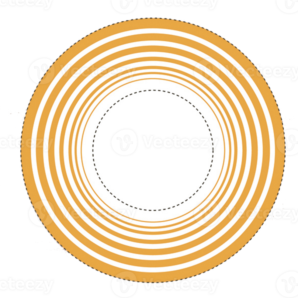 Round icon with orange circles pattern png