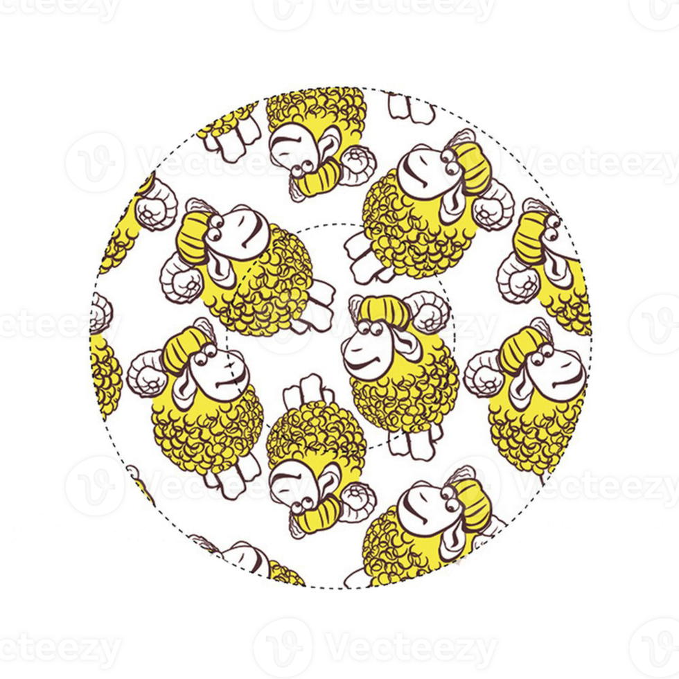 Round icon with rams pattern, cupcakes form temlpate png