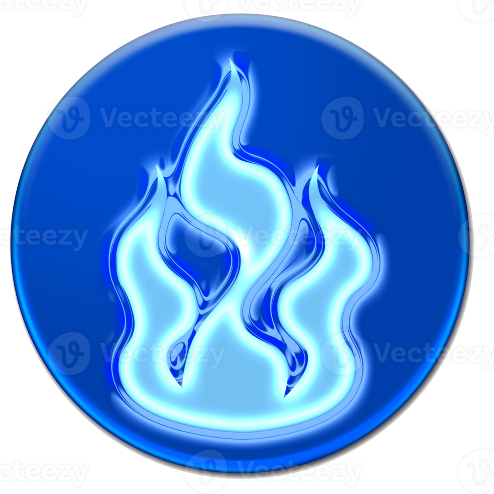 Blue fire icon isolated over transparent background png