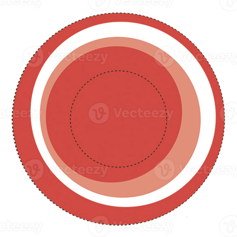 Round icon with red spheres pattern png