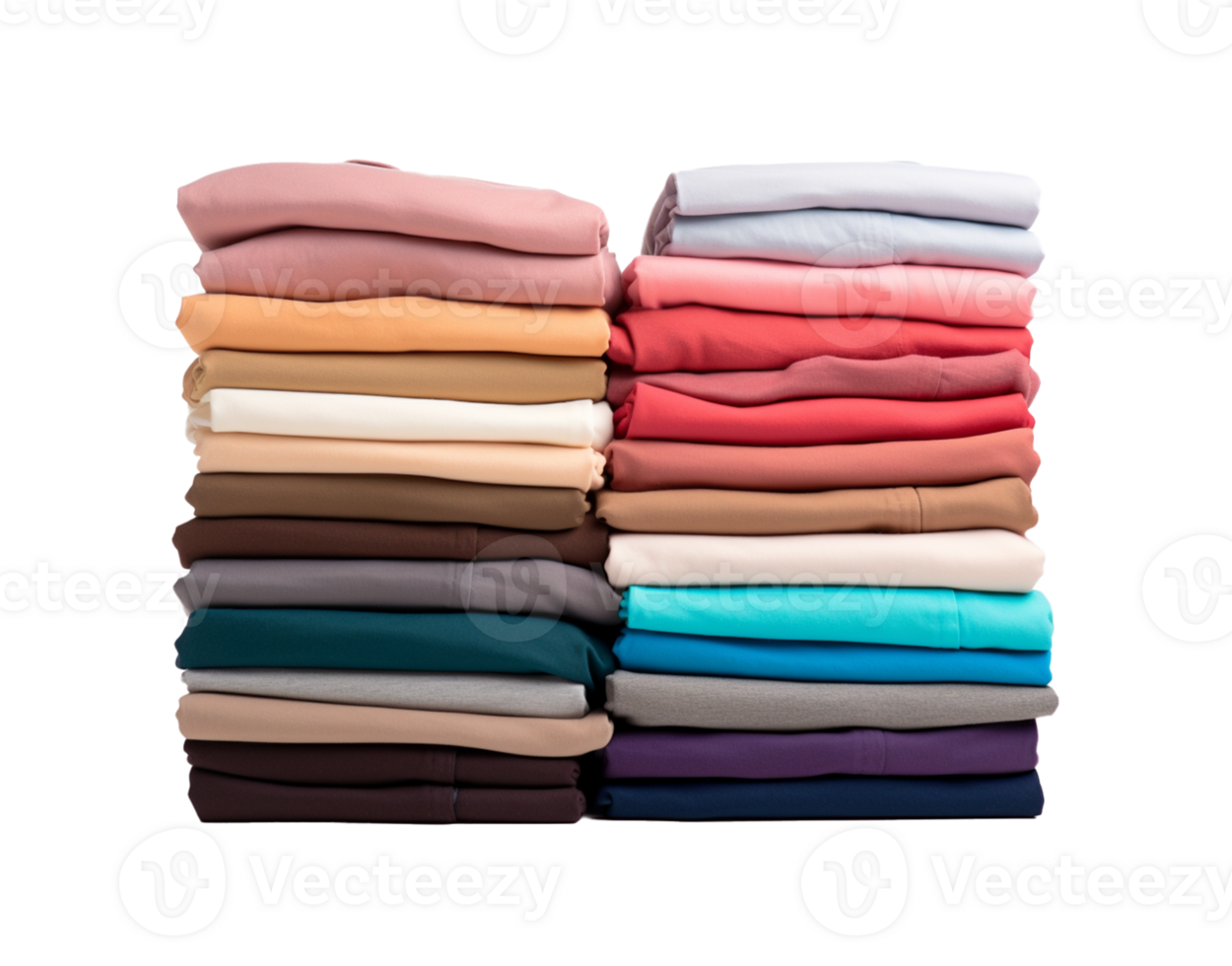 a neatly folded T-shirt, ideally placed in a stack of other folded clothes. AI Generated png