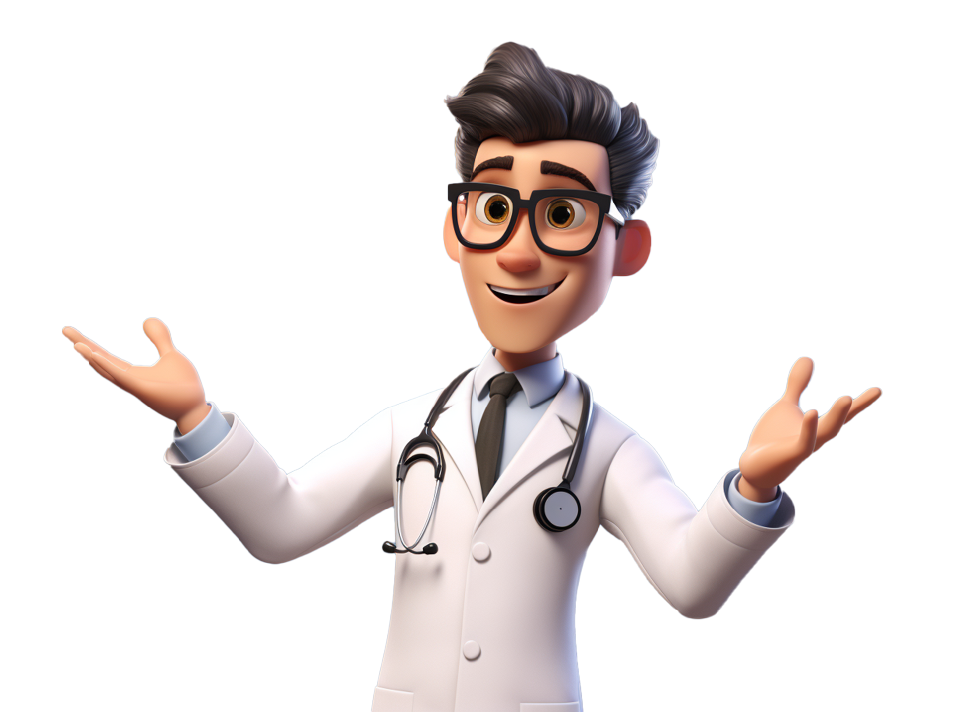 Cartoon character caucasian man doctor. AI Generated 27148522 PNG