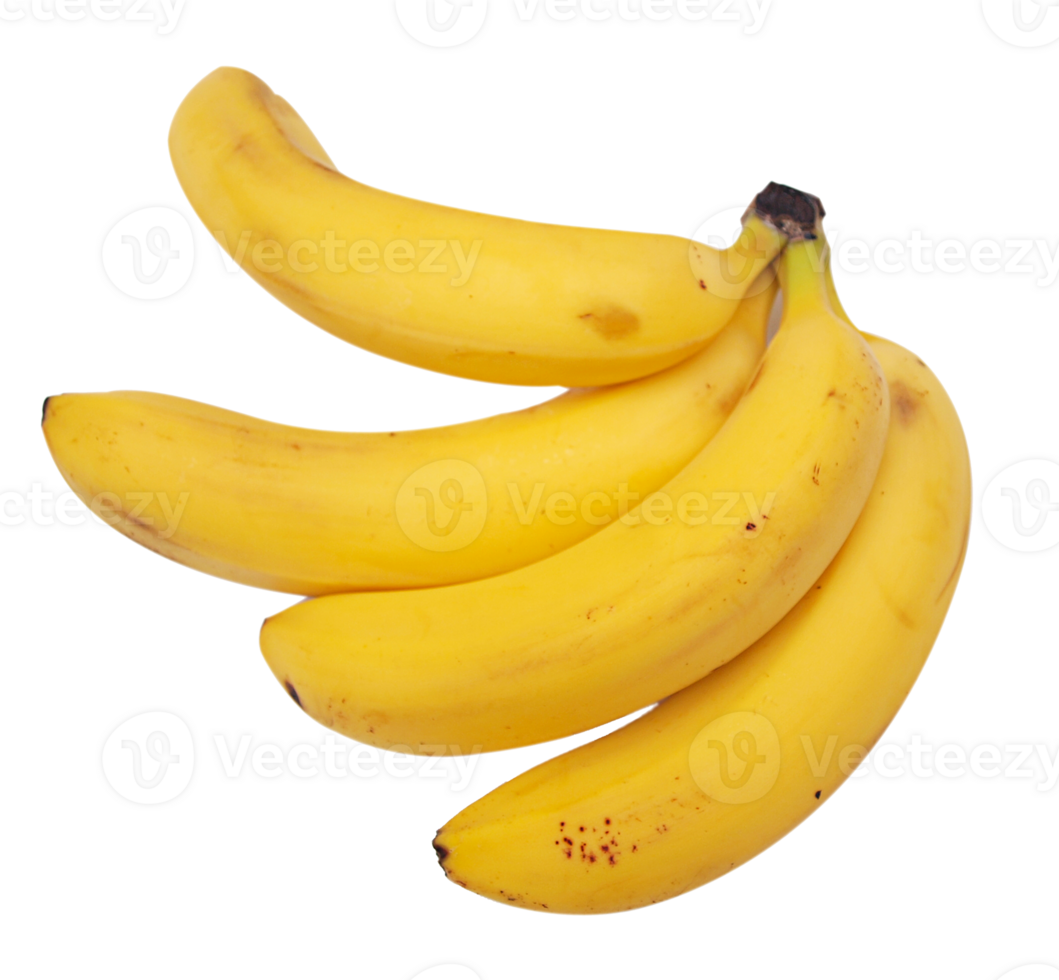 Bunch of yellow bananas isolated over transparent background, fruit