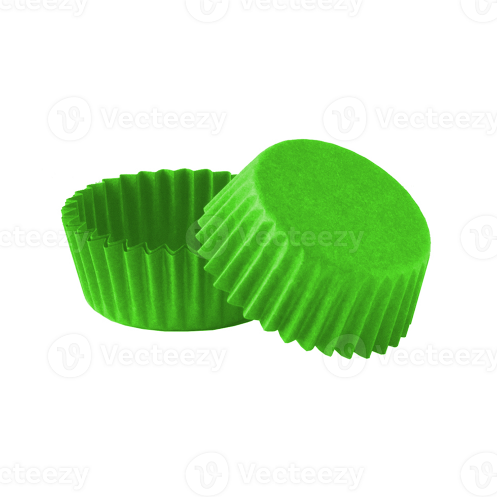 Green paper baking forms for muffins and cupcakes png