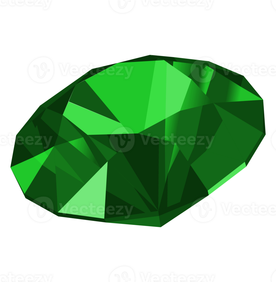 Emerald precious stone isolated over white background illustration. Expensive jewellery clipart, green gemstone shape, jewellery shop logo concept png