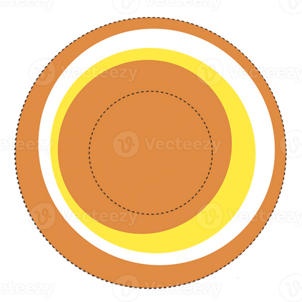 Round icon with orange and yellow spheres pattern png